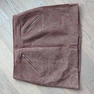 Genuine leather mini skirt